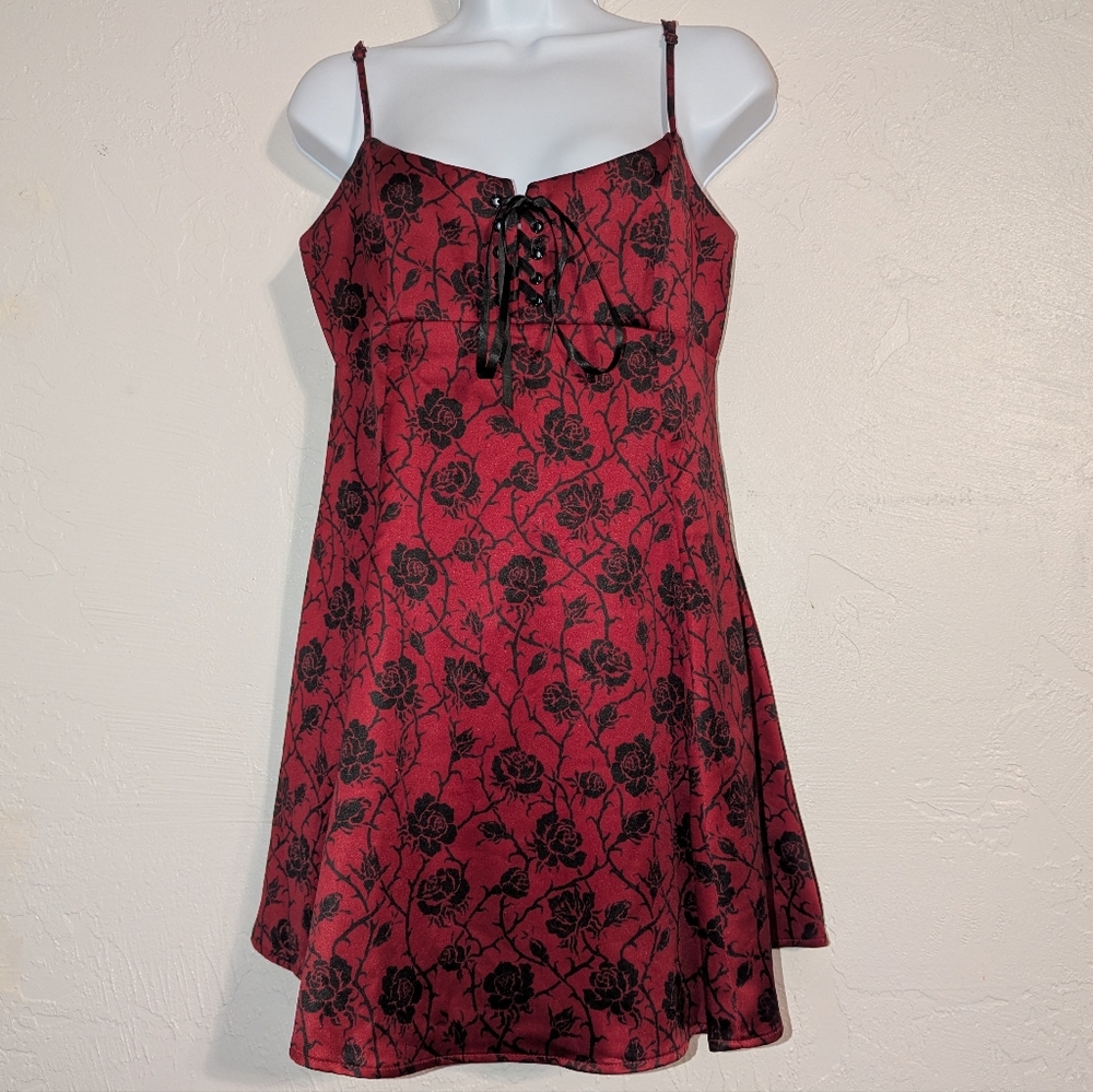 Dolls Kill Widow Sexy Rose Whimsigoth Fairy Grunge Mini Dress Feminine Romantic